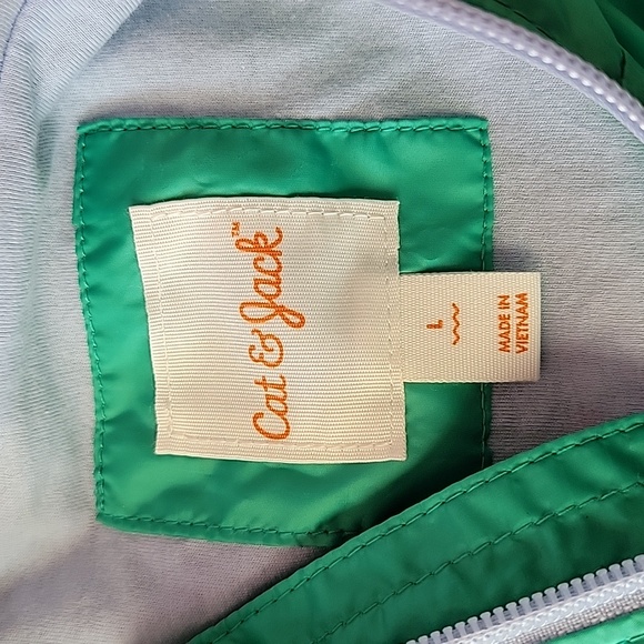 Cat & Jack green windbreaker / L. - Picture 3 of 9
